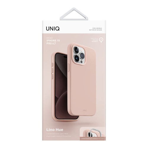 Uniq для iPhone 15 Pro Max чехол LINO Pink (Magsafe)