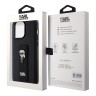 Lagerfeld для iPhone 15 Pro Max чехол GripStand PU Saffiano NFT Karl Ikonik metal Hard Black