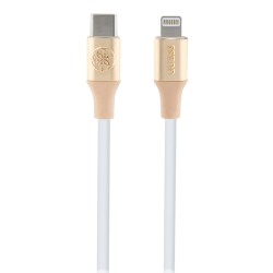 Guess кабель Silicone with Aluminium USB-C to Lightning MFI 1.5m Light Gold
