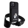 Karl Lagerfeld для iPhone 15 чехол Crossbody cardslot PU Saffiano NFT Karl&Choup Metal Hard Black