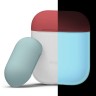 Чехол Elago Silicone DUO для AirPods 1/2, прозрачный с крышками Rose и Coral Blue