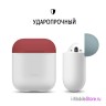Чехол Elago Silicone DUO для AirPods 1/2, прозрачный с крышками Rose и Coral Blue