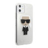 Чехол Karl Lagerfeld Iconic Karl Hard Glitter для iPhone 11, серебристый