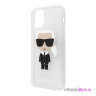 Чехол Karl Lagerfeld Iconic Karl Hard Glitter для iPhone 11, серебристый