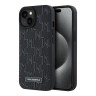 Karl Lagerfeld для iPhone 15 чехол PU Monogram & Metal Camera frame Hard Black (MagSafe)