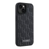 Karl Lagerfeld для iPhone 15 чехол PU Monogram & Metal Camera frame Hard Black (MagSafe)