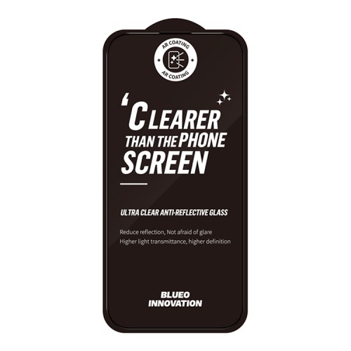 BlueO стекло для iPhone 16 Pro, AR Anti-reflective Black (ультра-прозрачное)