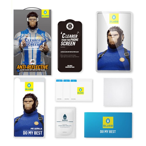 BlueO стекло для iPhone 16 Pro, AR Anti-reflective Black (ультра-прозрачное)