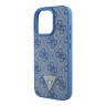 Guess для iPhone 16 Pro чехол PU кожа 4G Triangle Diamond logo Blue