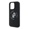 Karl Lagerfeld для iPhone 16 Pro чехол Liquid Silicone NFT Karl&Choupette Black (MagSafe)