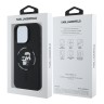 Karl Lagerfeld для iPhone 16 Pro чехол Liquid Silicone NFT Karl&Choupette Black (MagSafe)