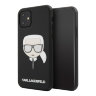 Чехол Karl Lagerfeld PU Leather Iconic Karl Hard Glitter для iPhone 11, черный