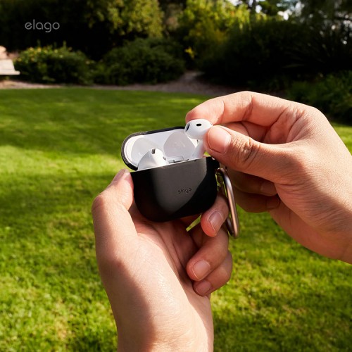 Elago для AirPods 4 чехол Silicone Hang case Black