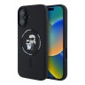 Karl Lagerfeld для iPhone 16 чехол Liquid Silicone NFT Karl & Choupette Hard Black (MagSafe)
