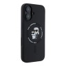 Karl Lagerfeld для iPhone 16 чехол Liquid Silicone NFT Karl & Choupette Hard Black (MagSafe)