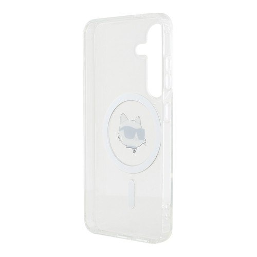 Karl Lagerfeld для Galaxy S25+ чехол PC/TPU NFT Choupette Head Metal camera Hard White (MagSafe)