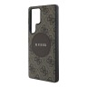 Guess для Galaxy S25 Ultra чехол PU 4G with Round Patch Metal logo Hard Brown (MagSafe)