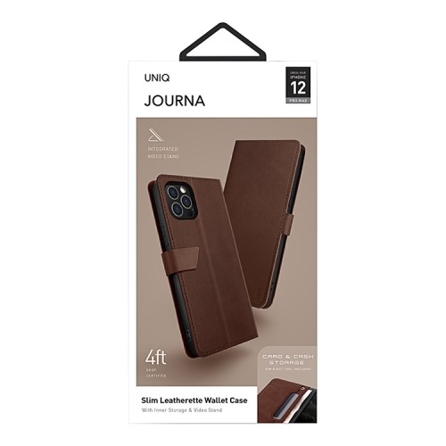 Чехол Uniq Journa Heritage для iPhone 12 Pro Max, коричневый