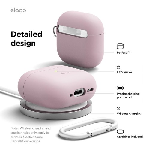 Elago для AirPods 4 чехол Silicone Hang case Lavender