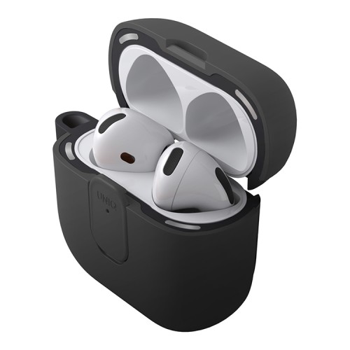 Uniq для Airpods 4 чехол CLYDE Lock case Charcoal/Dark Grey