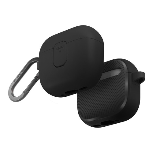 Uniq для Airpods 4 чехол CLYDE Lock case Charcoal/Dark Grey