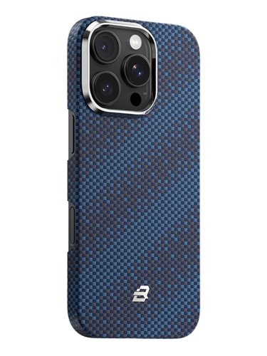 BlueO чехол для iPhone 16 Pro Kevlar Air Aramid fiber Blue (MagSafe)