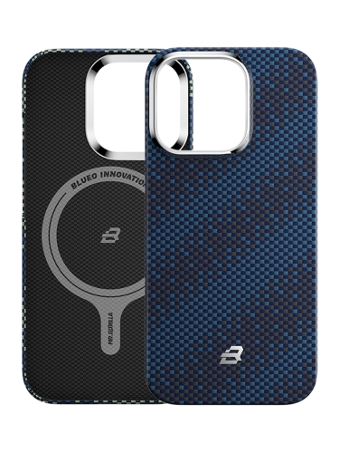 BlueO чехол для iPhone 16 Pro Kevlar Air Aramid fiber Blue (MagSafe)