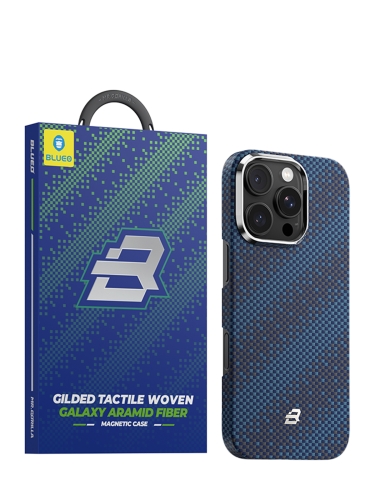 BlueO чехол для iPhone 16 Pro Kevlar Air Aramid fiber Blue (MagSafe)