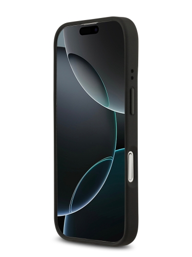 BMW для iPhone 17 чехол M-series PU Carbon/Smooth Metal logo Hard Black/Grey (MagSafe)