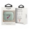 Чехол Guess Silicone case Script logo with cord для Airpods Pro, голубой/фуксия