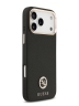 Guess для iPhone 17 Pro чехол PU Grained 4G Diamond metal logo Gold camera Hard Black (MagSafe)