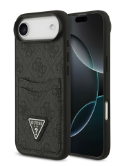 Guess для iPhone Air чехол PU 4G Double cardslot Triangle metal logo Hard Black