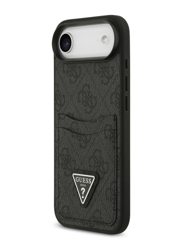 Guess для iPhone Air чехол PU 4G Double cardslot Triangle metal logo Hard Black
