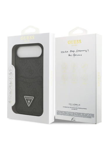 Guess для iPhone Air чехол PU 4G Double cardslot Triangle metal logo Hard Black