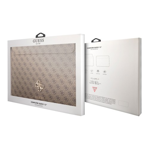 Чехол Guess Sleeve 4G Big metal logo для ноутбука до 13"/14", коричневый