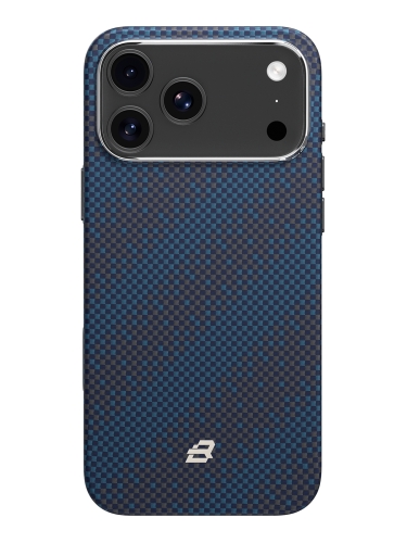 BlueO чехол для iPhone 17 Pro, Tactile Woven Armor Aramid fiber (Kevlar) Galaxy Blue (MagSafe)