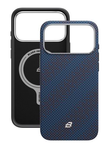 BlueO чехол для iPhone 17 Pro, Tactile Woven Armor Aramid fiber (Kevlar) Galaxy Blue (MagSafe)