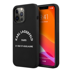 Чехол Karl Lagerfeld Liquid silicone RSG logo Hard для iPhone 13 Pro, черный