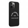 Чехол Karl Lagerfeld Liquid silicone RSG logo Hard для iPhone 13 Pro, черный