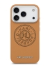 Karl Lagerfeld для iPhone 17 Pro чехол PU Perforated Round logo Metal camera Hard Brown (MagSafe)