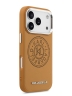 Karl Lagerfeld для iPhone 17 Pro чехол PU Perforated Round logo Metal camera Hard Brown (MagSafe)