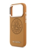 Karl Lagerfeld для iPhone 17 Pro чехол PU Perforated Round logo Metal camera Hard Brown (MagSafe)