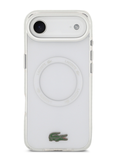 Lacoste для iPhone Air чехол ShockProof Lacquer Metal logo Hard Frosted Clear/White (MagSafe)