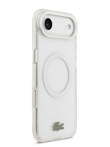 Lacoste для iPhone Air чехол ShockProof Lacquer Metal logo Hard Frosted Clear/White (MagSafe)