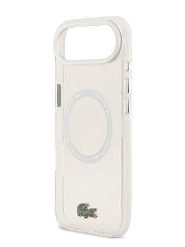 Lacoste для iPhone Air чехол ShockProof Lacquer Metal logo Hard Frosted Clear/White (MagSafe)