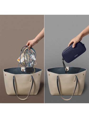 Tomtoc Travel сумка для аксессуаров Light-T12 Electronic Accessory Pouch S 1L Navy Blue
