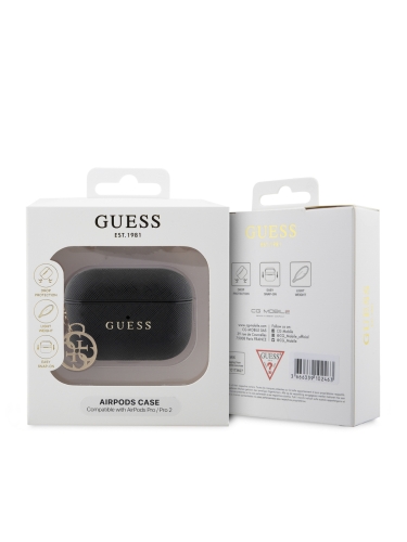 Guess для Airpods Pro 2 чехол PU Saffiano with Charm Black
