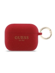 Guess для Airpods Pro 3  чехол Silicone with ring Glitter/Fuchsia