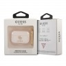 Чехол Guess Transparent Glitter 4G с карабином для Airpods Pro, золотой