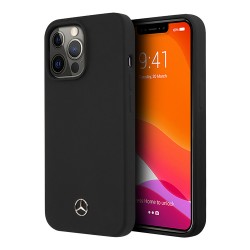 Чехол Mercedes Liquid Silicone Hard для iPhone 13 Pro Max, черный
